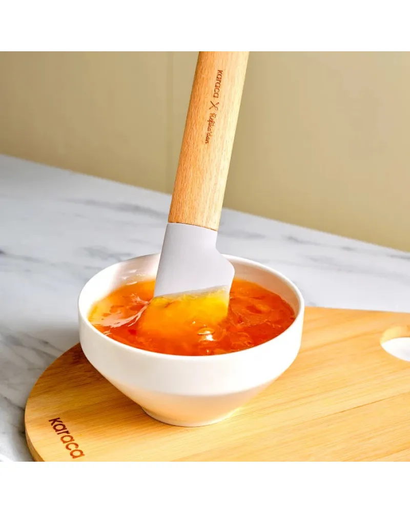 Karaca x Refika Double Sided Wooden Spatula, Gray