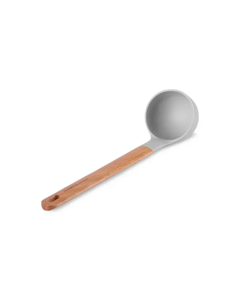 Karaca x Refika Wooden Handle Silicone Ladle, Gray Karaca x Refika Wooden Handle Silicone Ladle, Gray