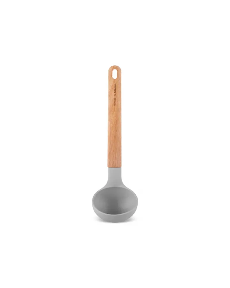 Karaca x Refika Wooden Handle Silicone Ladle, Gray Karaca x Refika Wooden Handle Silicone Ladle, Gray