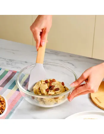 Karaca x Refika Wooden Handle Silicone Spatula, Gray
