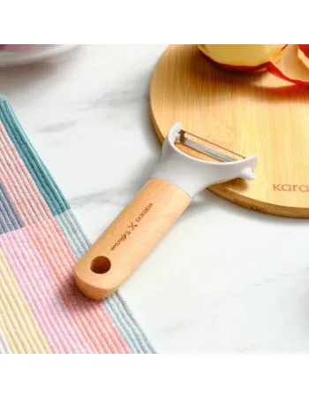Karaca x Refika Side Peeler with Wooden Handle, Gray