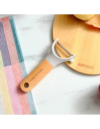 Karaca x Refika Side Peeler with Wooden Handle, Gray