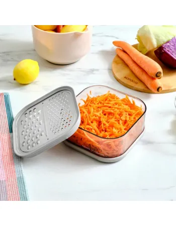 Karaca x Refika Grater with Storage Container, 500ml, Gray