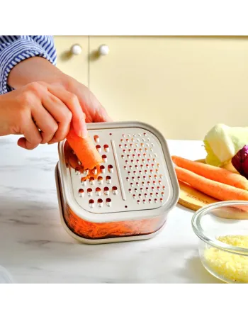 Karaca x Refika Grater with Storage Container, 500ml, Gray