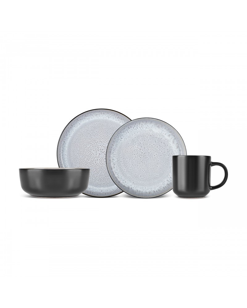 Karaca Messina Reactive Glaze 16-Piece Dinner Set for 4 People, Multi