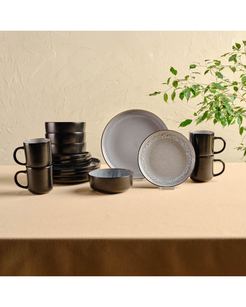Karaca Messina Reactive Glaze 16-Piece Dinner Set for 4 People, Multi
