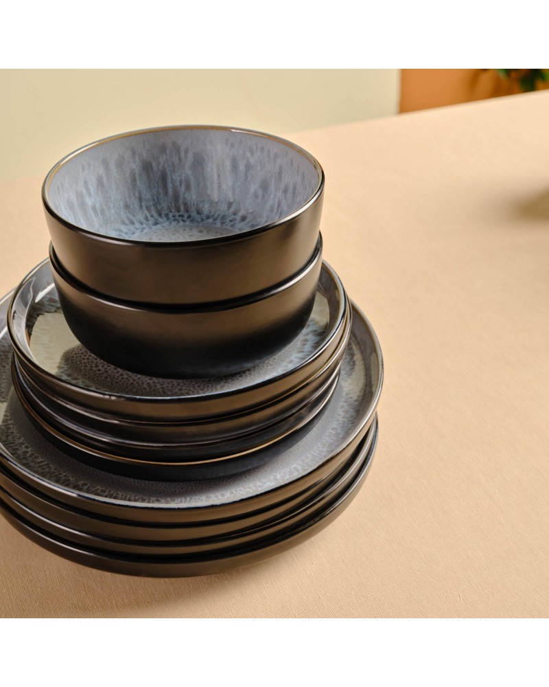 Karaca Messina Reactive Glaze 16-Piece Dinner Set for 4 People, Multi