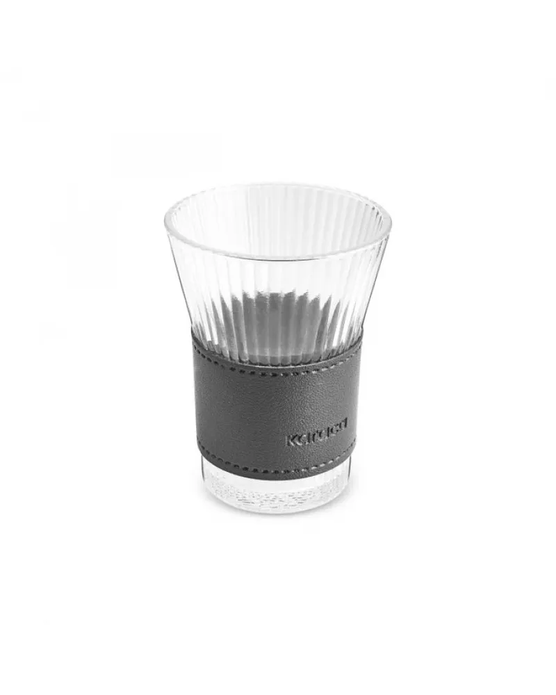 Karaca Leather Cool Touch Latte Coffee Glass, 210 Ml, Black