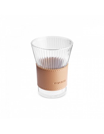 Karaca Leather Cool Touch Latte Coffee Glass, 210 Ml, Brown