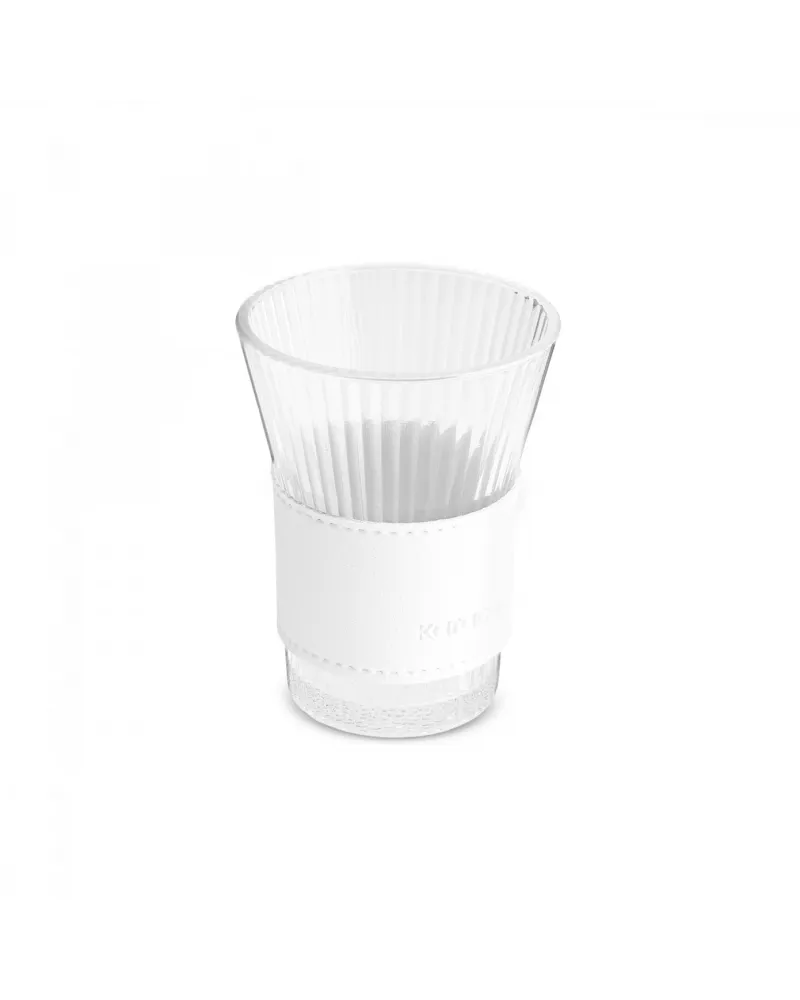 Karaca Leather Cool Touch Latte Coffee Glass, 210 Ml, Pearlescent