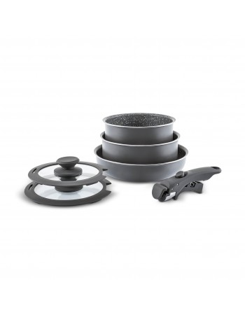 Karaca Comfort 6-Piece Induction Non-Stick Detachable Cookware Set, Black