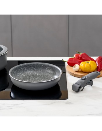 Karaca Comfort 6-Piece Induction Non-Stick Detachable Cookware Set, Black