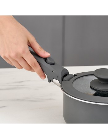 Karaca Comfort 6-Piece Induction Non-Stick Detachable Cookware Set, Black