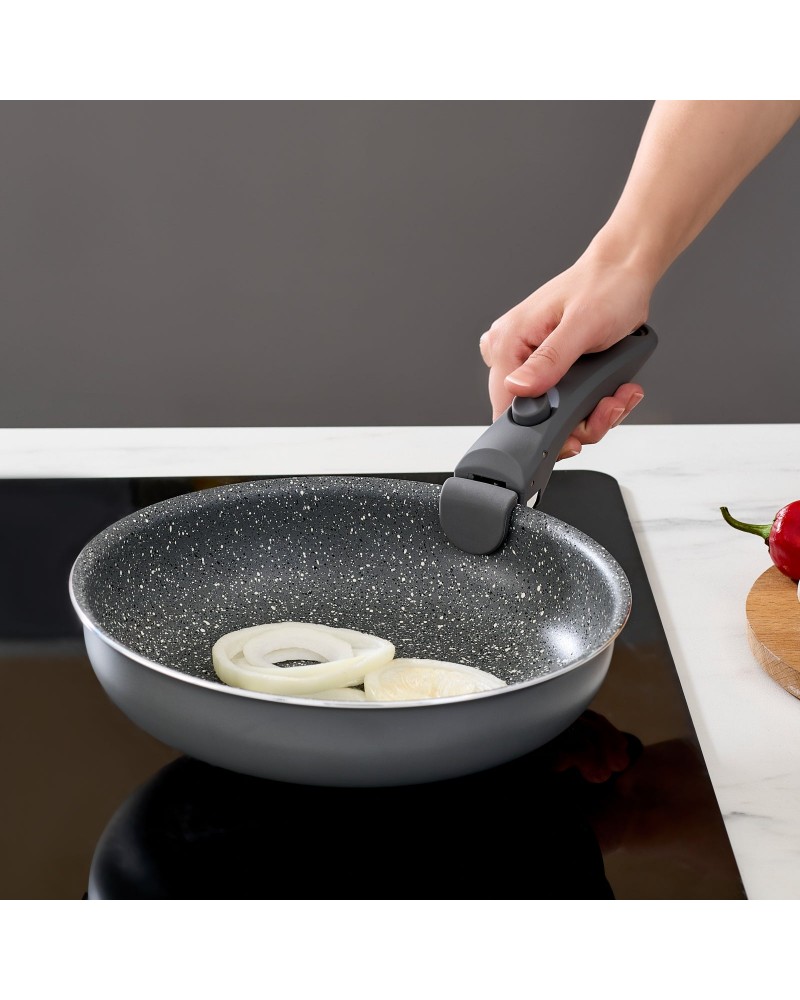 Karaca Comfort 6-Piece Induction Non-Stick Detachable Cookware Set, Black