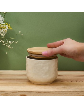 Karaca Nebula Stoneware Storage Container, 8cm, Beige