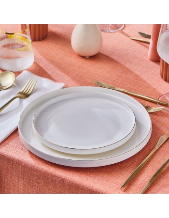 Karaca Stream Bone China Saturn 24-Piece Dinner Set for 6 People, Gold