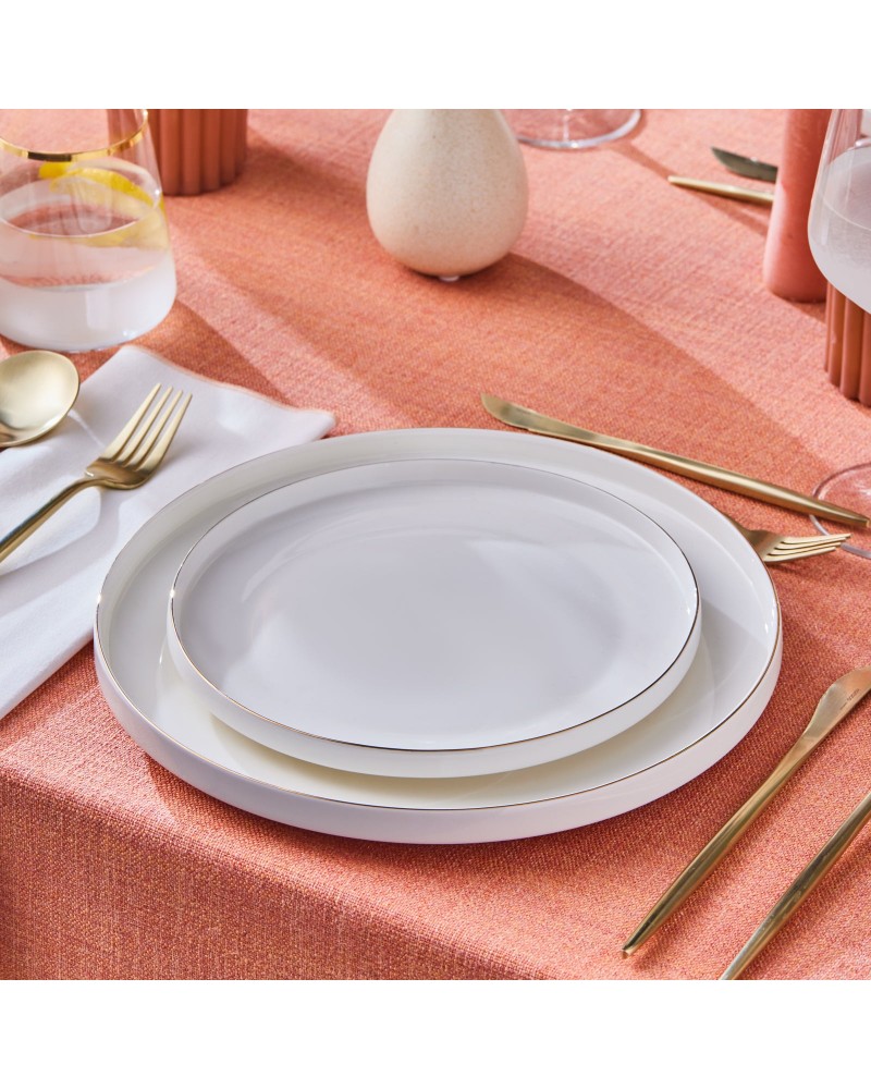Karaca Stream Bone China Saturn 24-Piece Dinner Set for 6 People, Gold