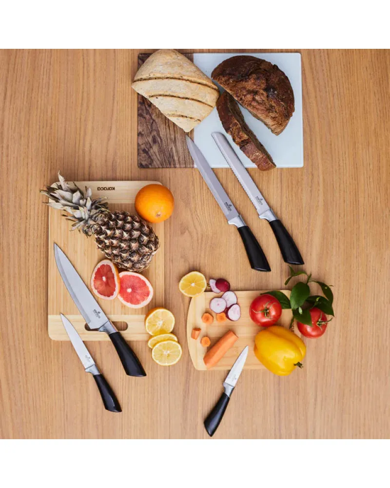 Karaca Mastersharp 6-Piece Stainless Steel Knife Set, 30cm, Black