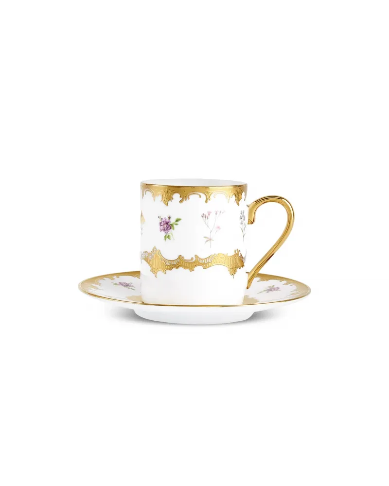 Karaca Bihter 12-Piece Bone China Espresso Turkish Coffee Cup for 6 People, 90ml, Multi