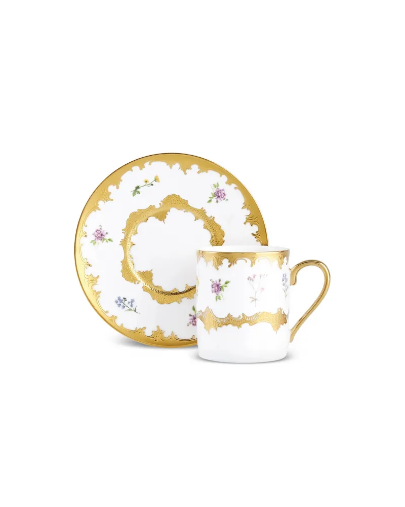 Karaca Bihter 12-Piece Bone China Espresso Turkish Coffee Cup for 6 People, 90ml, Multi