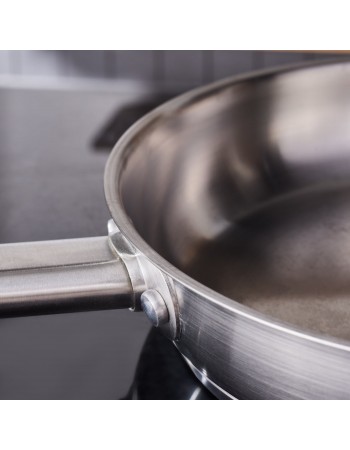 Karaca Elite Stainless Steel Induction Frying Pan, 24cm, Silver