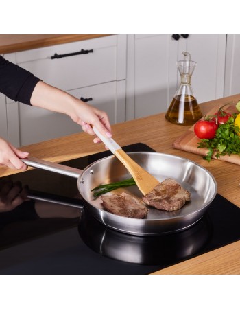 Karaca Elite Stainless Steel Induction Frying Pan, 30cm, Silver