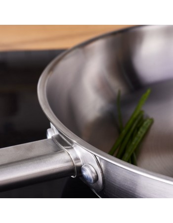 Karaca Elite Stainless Steel Induction Frying Pan, 30cm, Silver