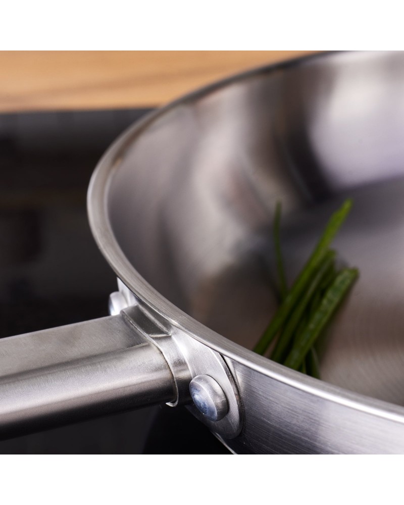Karaca Elite Stainless Steel Induction Frying Pan, 30cm, Silver