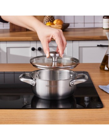 Karaca Elite Stainless Steel Induction Shallow Casserole & Lid 16cm