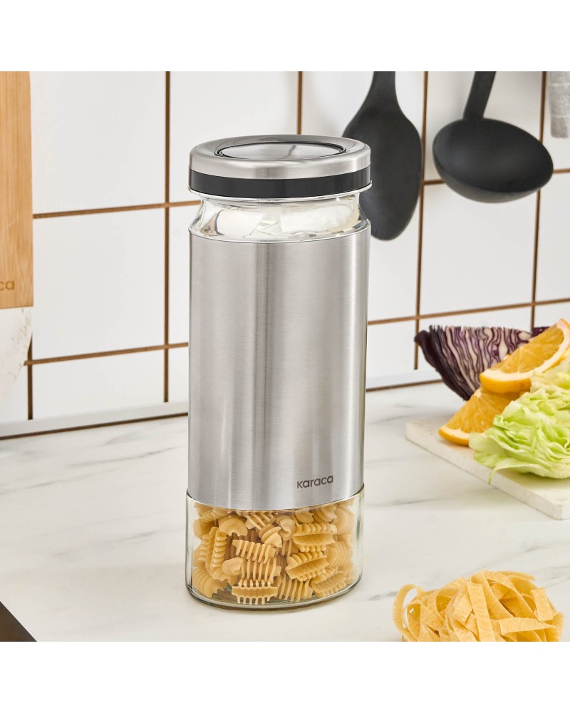 Karaca Stellum Storage Jar, 1210ml, Inox