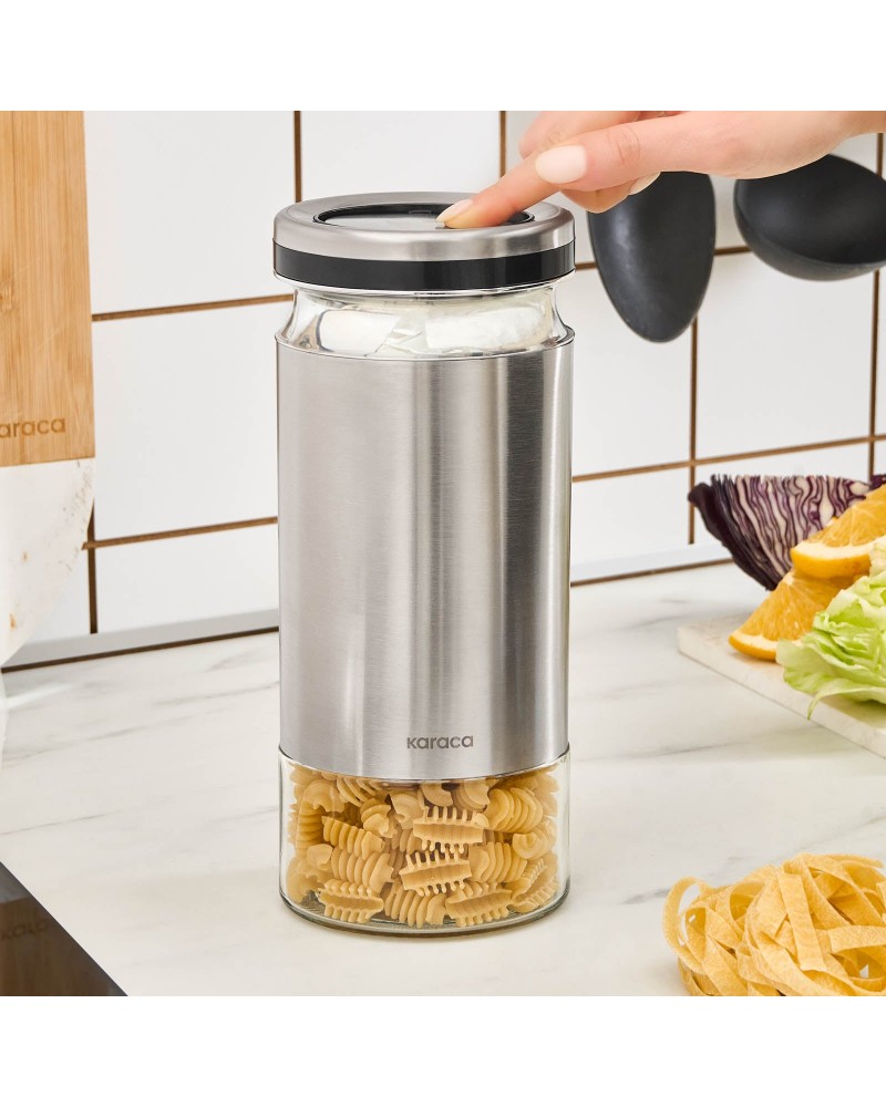 Karaca Stellum Storage Jar, 1210ml, Inox