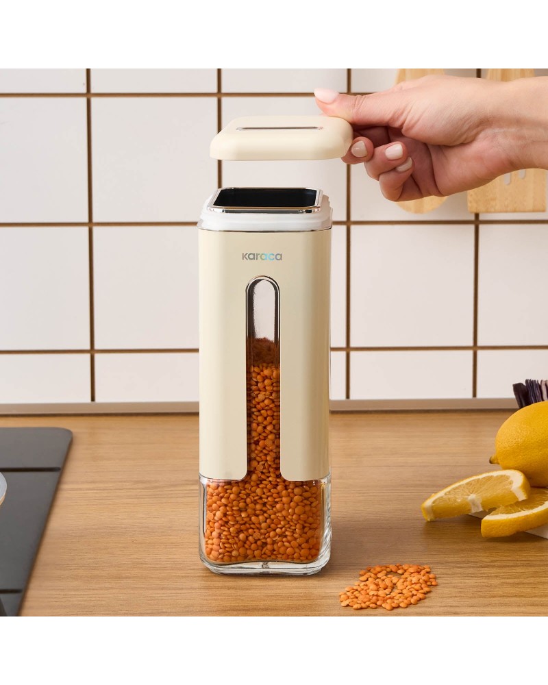 Karaca Luminous Storage Jar, 1210ml, Cream