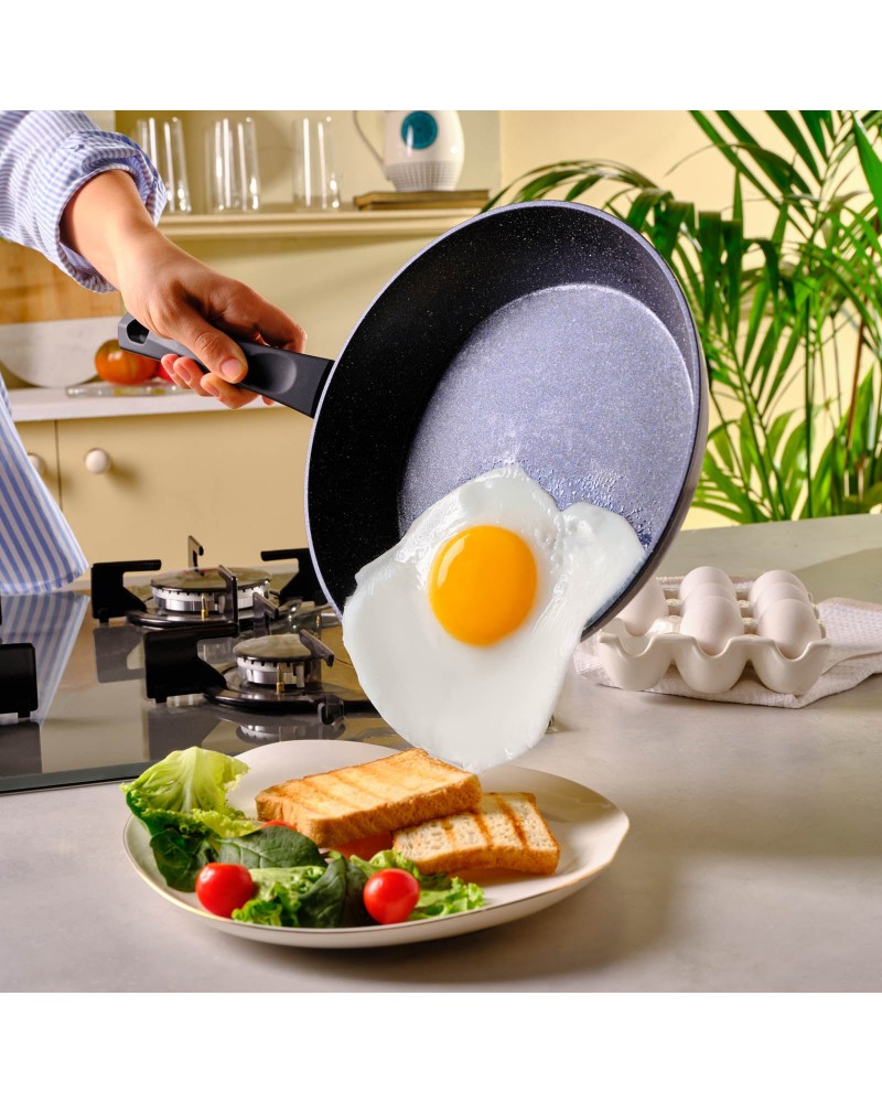 Karaca Aqua Granite Non-Stick Induction Frying Pan, 26cm, Blue