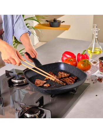 Karaca Aqua Granite Non-Stick Induction Grill Pan, 28cm, Blue
