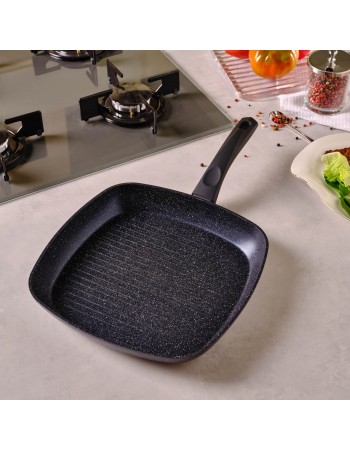 Karaca Aqua Granite Non-Stick Induction Grill Pan, 28cm, Blue