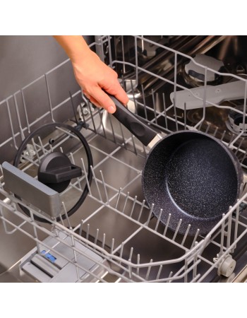 Karaca Aqua Granite Non-Stick Induction Saucepan & Lid, 18cm, Blue