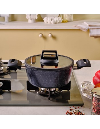 Karaca Aqua Granite Non-Stick Induction Casserole, 20cm, Blue
