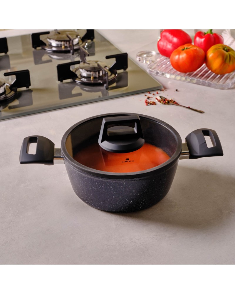 Karaca Aqua Granite Non-Stick Induction Casserole, 20cm, Blue