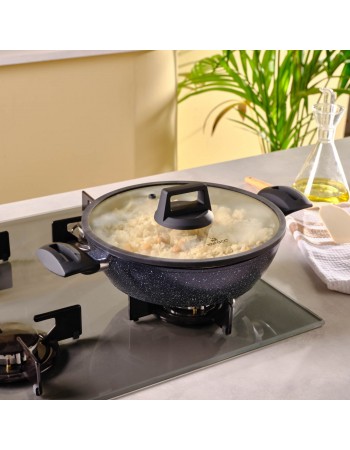 Karaca Aqua Granite Non-Stick Induction Shallow Casserole, 26m, Blue