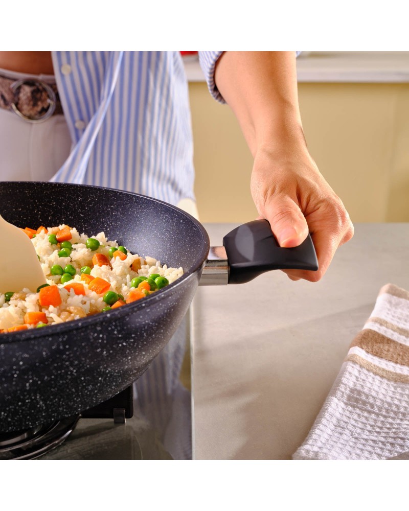 Karaca Aqua Granite Non-Stick Induction Shallow Casserole, 30m, Blue