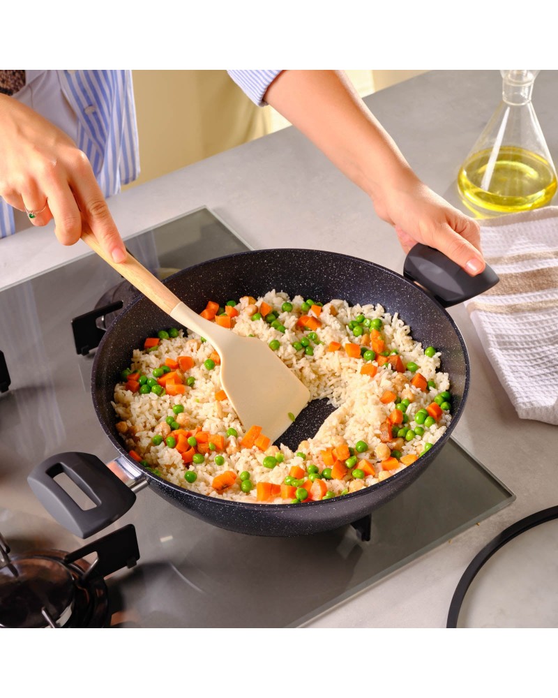 Karaca Aqua Granite Non-Stick Induction Shallow Casserole, 30m, Blue