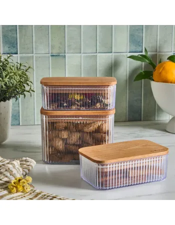 Karaca Massimo 3 Piece Storage Container, Clear