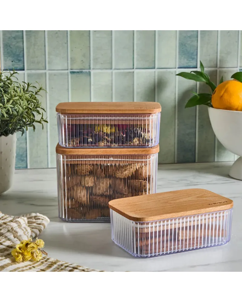 Karaca Massimo 3 Piece Storage Container, Clear