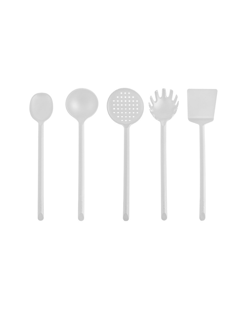 Karaca Simple 5-Piece Utensil Set, White