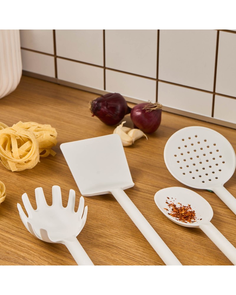 Karaca Simple 5-Piece Utensil Set, White
