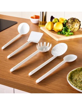 Karaca Simple 5-Piece Utensil Set, White