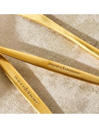 Karaca Lizbon 30-Piece Stainless Steel Cutlery Set for 6 People, Matte Gold