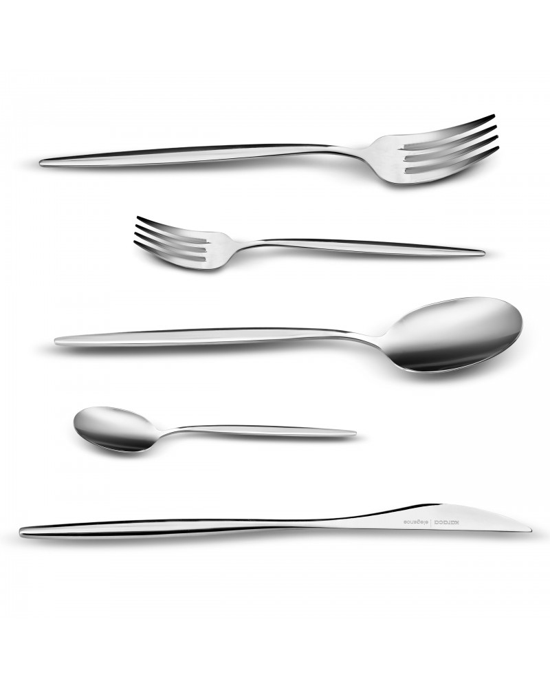 Karaca Lizbon 30-Piece Stainless Steel Cutlery Set for 6 People, Silver