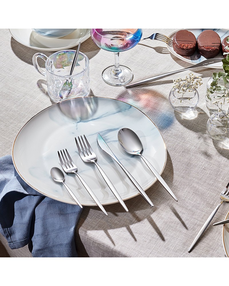 Karaca Lizbon 30-Piece Stainless Steel Cutlery Set for 6 People, Silver