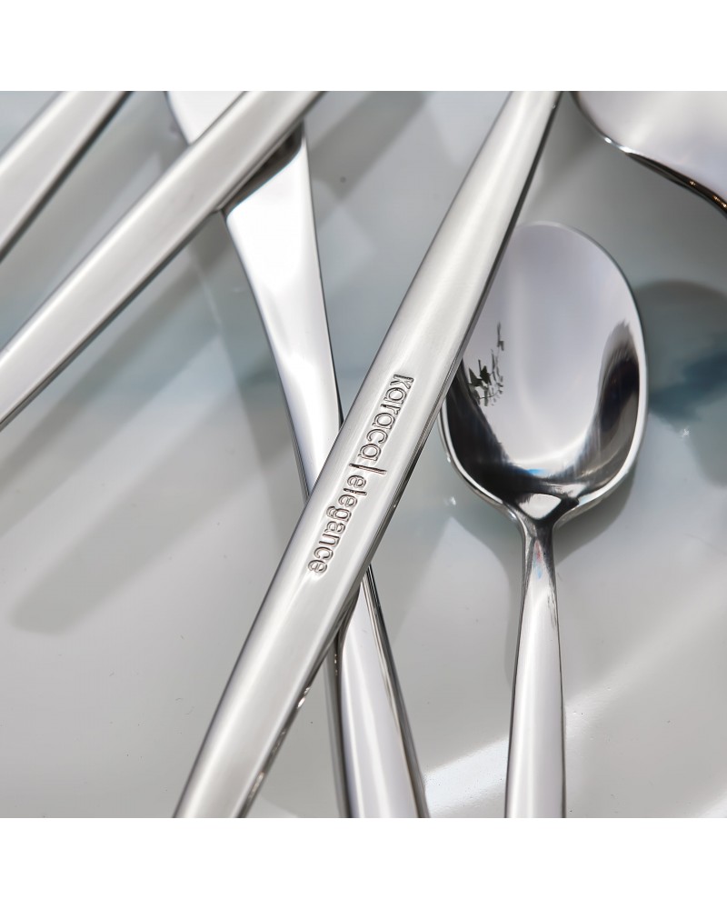 Karaca Lizbon 30-Piece Stainless Steel Cutlery Set for 6 People, Silver